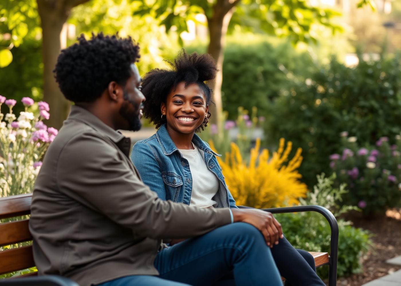 Mentor and young person in warm conversation